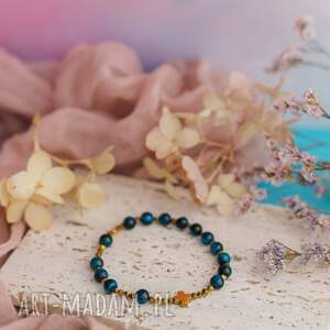 różaniec na rękę bransoletka różańcowa tygrysie oko prezent dla niej