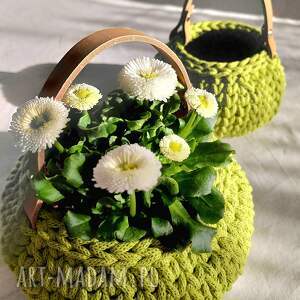 pomysł na prezenty świąteczne DWA KOSZYCZKI W LIMONKOWYM KOLORZE