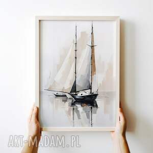 Plakat ilustracja Żagle - format 40x50 cm, plakaty