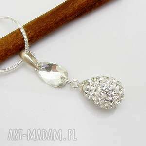 ręcznie robione wisiorki wisiorek swarovski crystal cal 5cm srebro