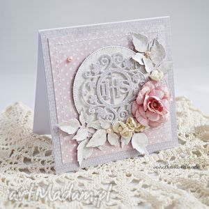 scrapbooking kartki kartka komunijna z pudełkiem pamiątka