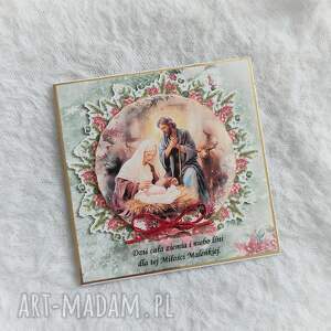 scrapbooking kartki kartka ze świętą rodziną wianuszku boże narodzenie