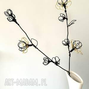 kwiat z drutu aluminiowego, sztuczny kwiat, oryginalny prezent, gałązka kwiatowa