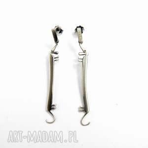 kolczyki srebrne - jamniki szare psem, biżuteria handmade, prezent