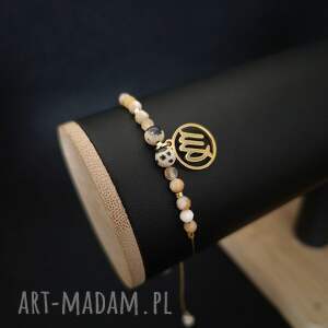 bransoletka zodiakalna panna ze złotą zawieszką prezent dla zodiakary