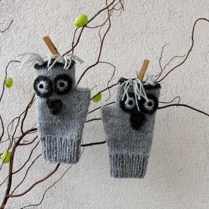 handmade rękawiczki sowy II