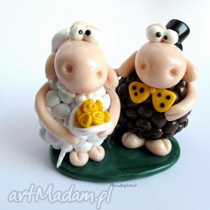ślub figurka na tort ślubny - zakochane owce