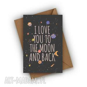kartka walentynkowa love you to the moon and back walentynki