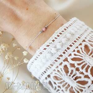 szara bransoletka z rodonitem biżuteria handmade kamienie naturalne