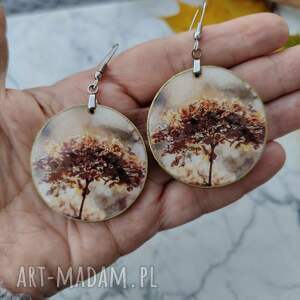 Jesienne Kolczyki - Kwiat hortensji - wyjątkowe rękodzieło