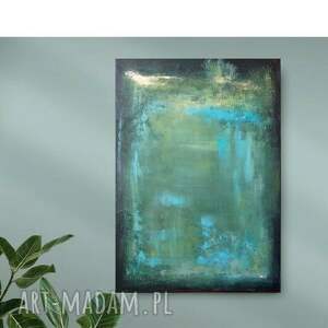 W ZIELENIACH obraz akrylowy formatu 100/70 cm, abstrakcja