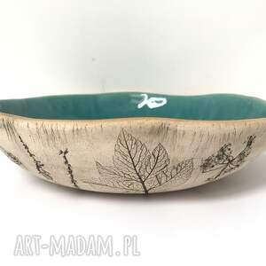 handmade ceramika miska z polnymi roślinami