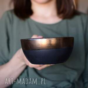 miska ceramiczna 500 ml czarno złota miseczka dodatki do domu, kuchni