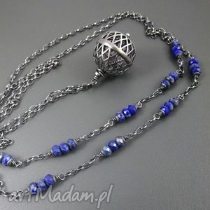 handmade naszyjniki kula z lapis lazuli