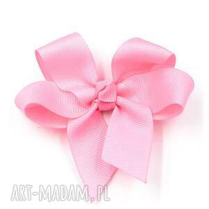handmade dla dziecka spinka do włosów duża kokardabig bow geranium pink