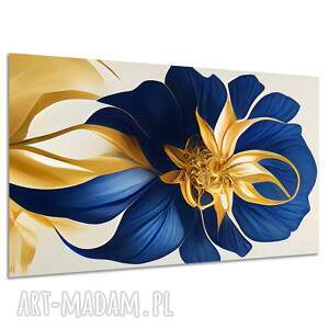 Obraz kwiat granat i złoto glamour na płótnie 120x80 cm