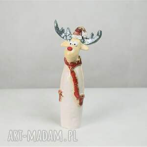 handmade dekoracje świąteczne renifer ceramiczny