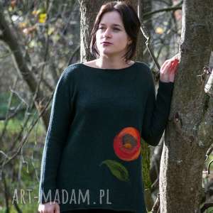 handmade swetry wełniany kimonowy sweter