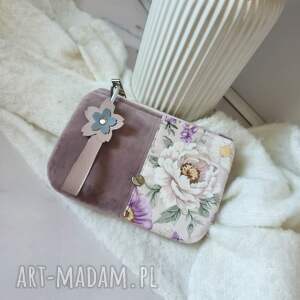 Mini kosmetyczka do torebki - kwiatowy portfelik handmade