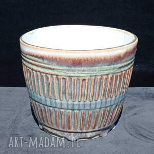 doniczka ceramiczna sgraffito regular, osłonka parapet