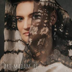 Prezent Szalo komin jedwabny IMPRINT, unikat, slowfashion, rękodzieło