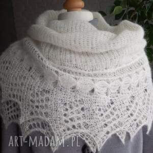 chusta z alpaki i jedwabiu ręcznie robiona na drutach, pomysły