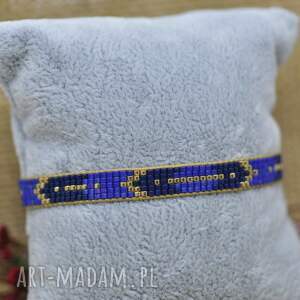 bransoletka z koralików tkana na krośnie srebro 925