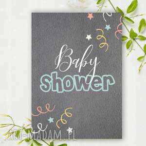 zaproszenia na babyshower, 3 sztuki baby shower, bociankowe narodziny