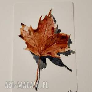 Liść. Akwarela, jesienne ilustracje