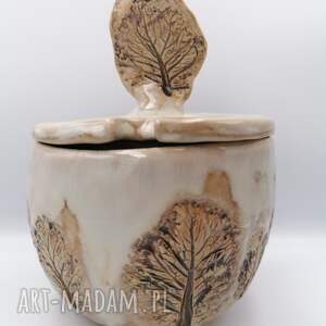 ręcznie wykonane ceramika cukiernica "spacer po lesie" 1