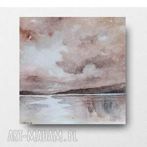 Oryginalna akwarela pejzaż 20x20 cm Paulina Lebida - prezent dla niej