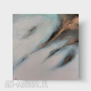 Abstrakcja ze złotem 90x90 cm - obraz akrylowy na płótnie