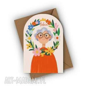 Prezent - BABCIA W KWIATACH, kartka dla babci