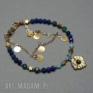 lapis lazuli, onyks amazonit - bransoletka /szlachetna kolekcja/, kamienie