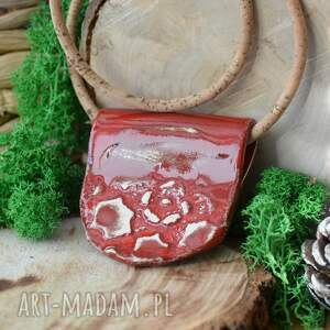 handmade naszyjniki naszyjnik z korka z elementem ceramicznym rojo