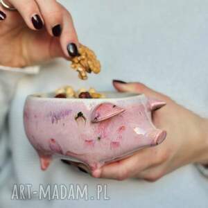 Prezent Świnka Miseczka Ceramiczna Różowa