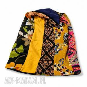 Kolorowa czapka patchworkowa na podszewce handmade