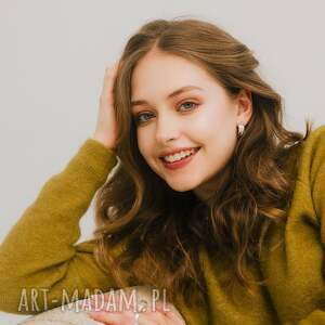 kolczyki srebrne półkoła, sztyfty