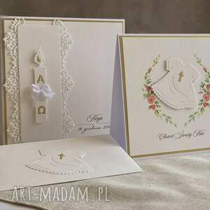 handmade scrapbooking kartki kartka na chrzest z pudełkiem i kopertą, wzór c