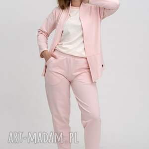 komplet marynarka spodnie różowy, zestaw damski
