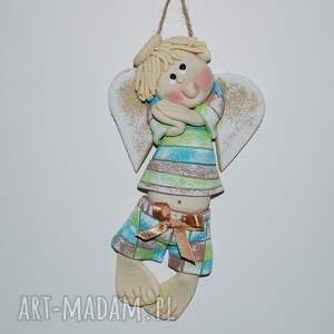 na imię mam staś - aniołek z masy solnej, prezent, dekoracja (anioł na)