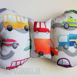 handmade dla dziecka poduszka podróżna autka / szary