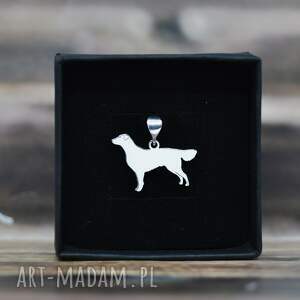 flat coated retriever - wisiorek srebrny, pies, biżuteria z psem