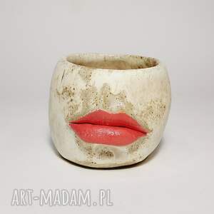 kubki czarka z ustami yerbamatę yerba mata, ceramika artystyczna