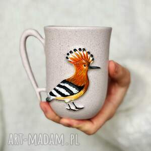 Kubek Ceramiczny Ptak Dudek Ręcznie Malowany 300ml