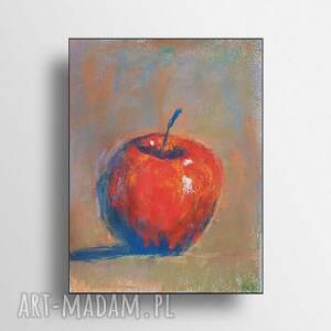 jabłko - praca wykonana pastelami, owoce