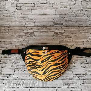 handmade nerki nerka saszetka biodrowa mini torebka na pas w rozmiarze XL - tygrys