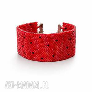 Bransoletka Snace Red Skin, szeroka, unikatowa bizuteria