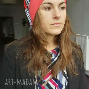 ręcznie wykonane czapki czapka duża turbanowa etno boho wiosenna patchwork - box e1