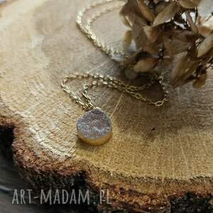 naszyjnik z druzą agatu, naszyjnik z kamieniem, z agatem, biżuteria